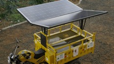 Solar powered tricycle called Mobile Power Plant for Agriculture