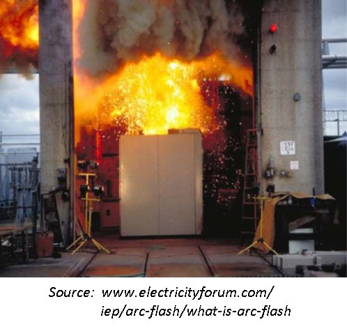 Example of an arc flash.